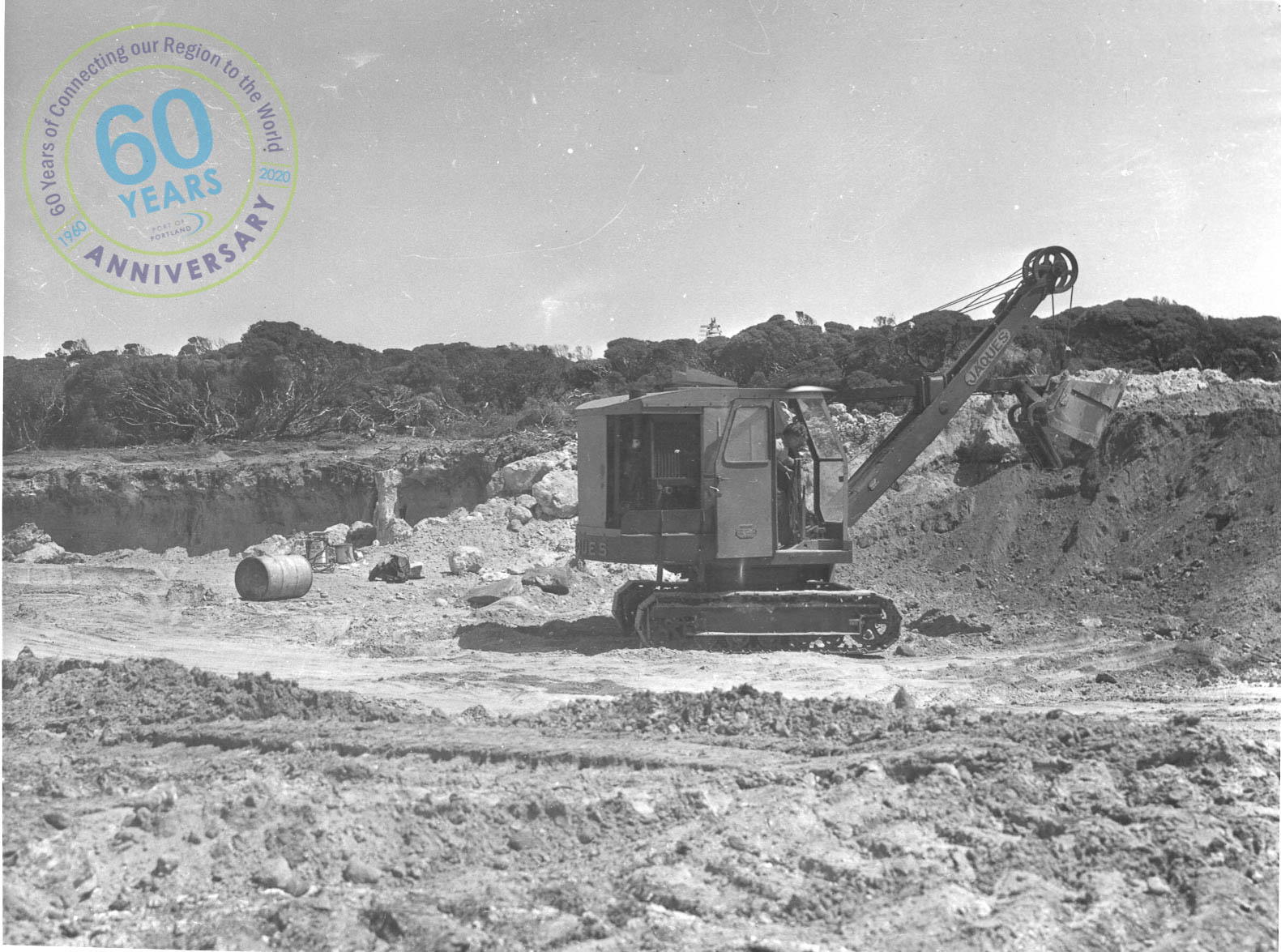Stripping limestone for access road 3 November 1953