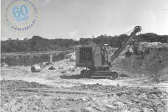 Stripping limestone for access road 3 November 1953