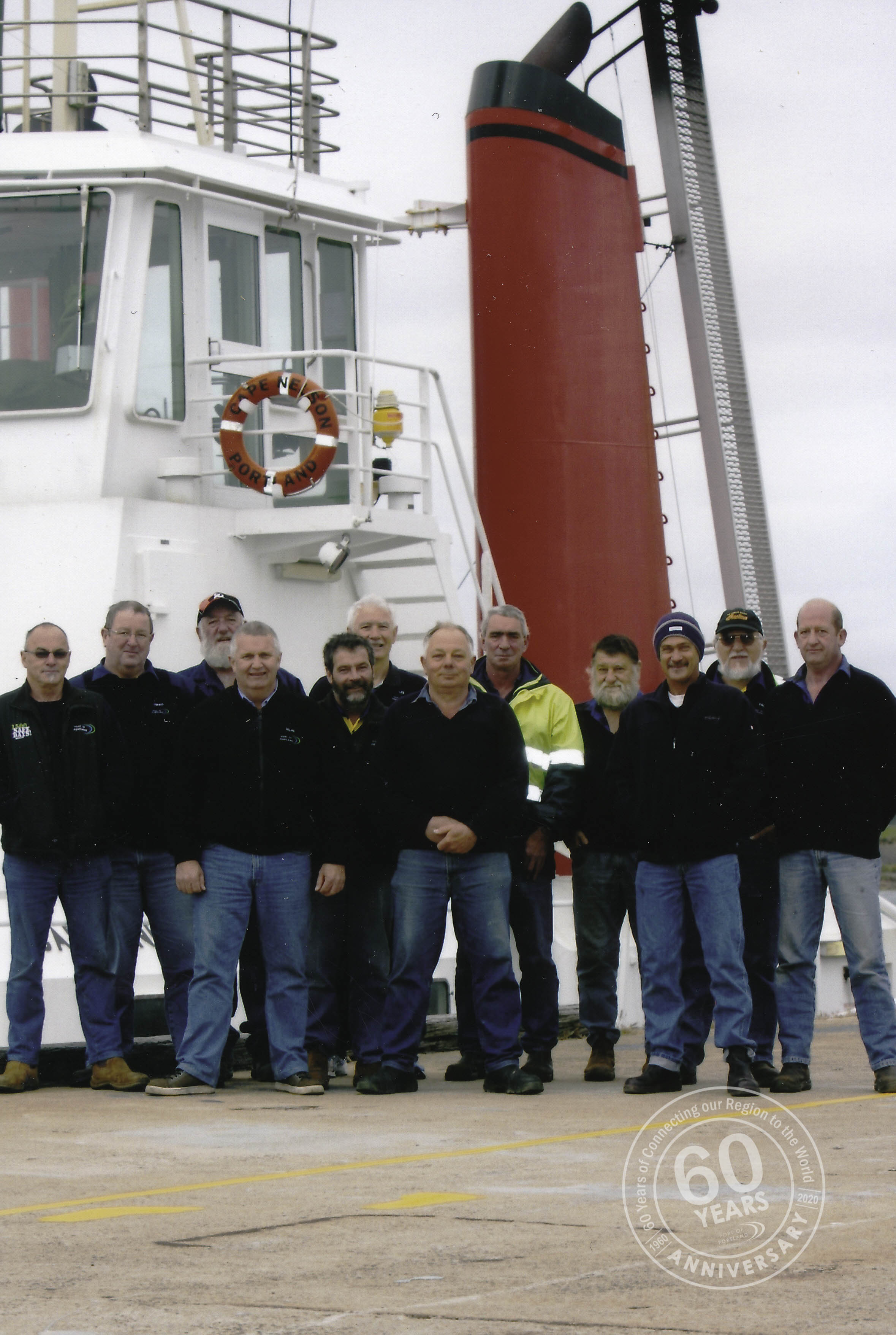 Towage Team: Bill, Tekko, Ken, Allan, Anthony, Les, Henry, Graham, Fred, Garry, Paul & Ross.