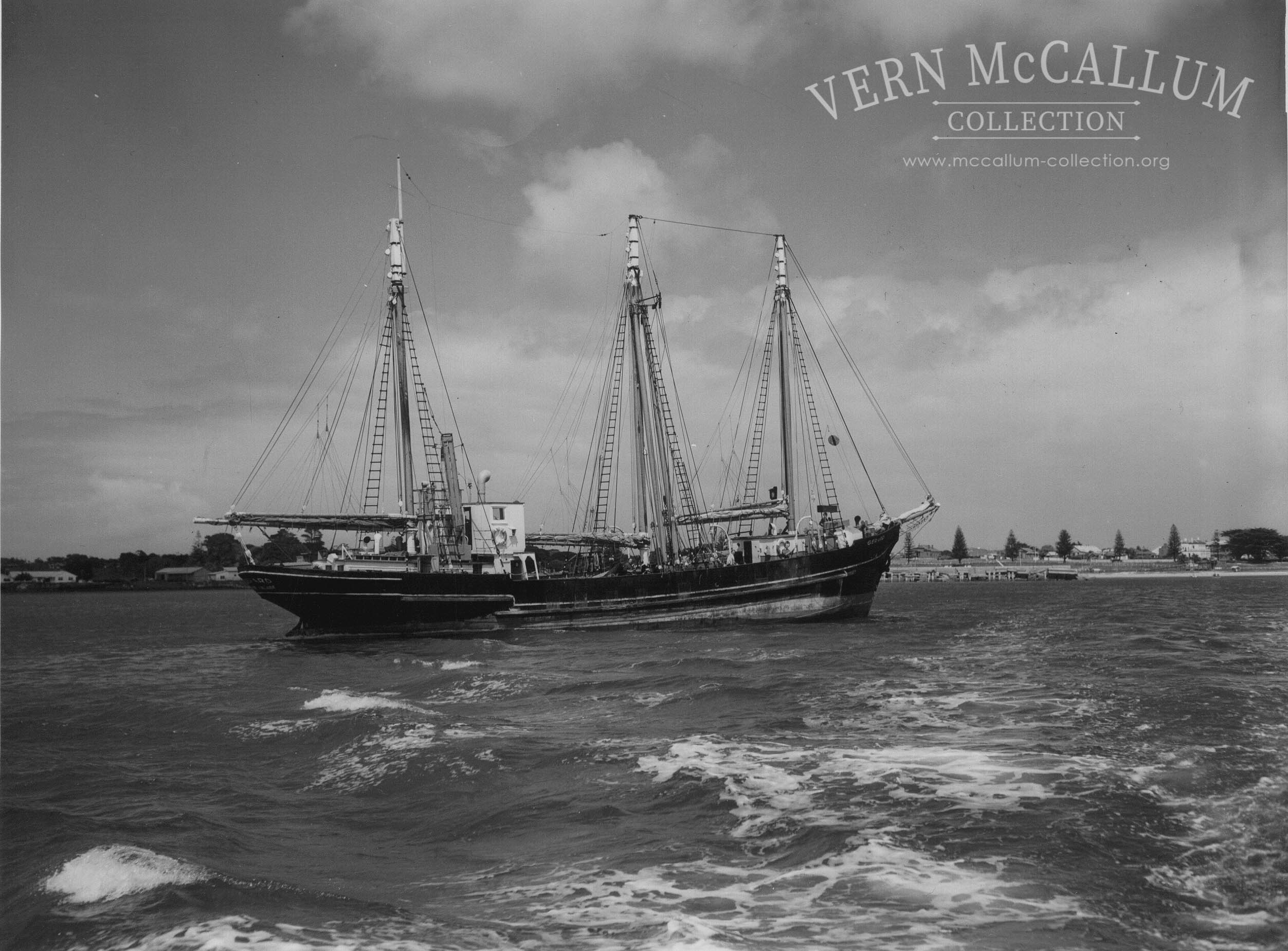 Ship in Portland Harbour. The sailing ship the "Gerard".