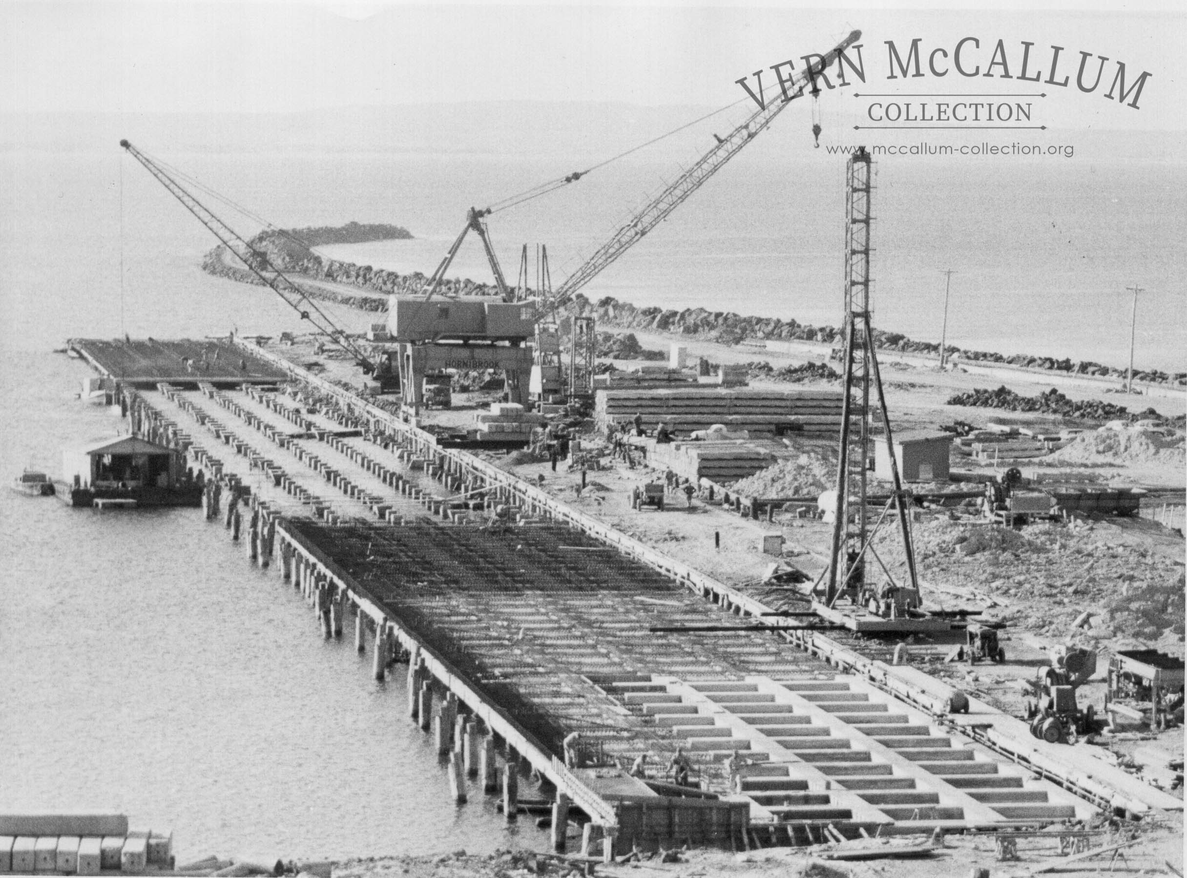 K. S. Anderson wharf under construction by Hornibrooks. Portland.