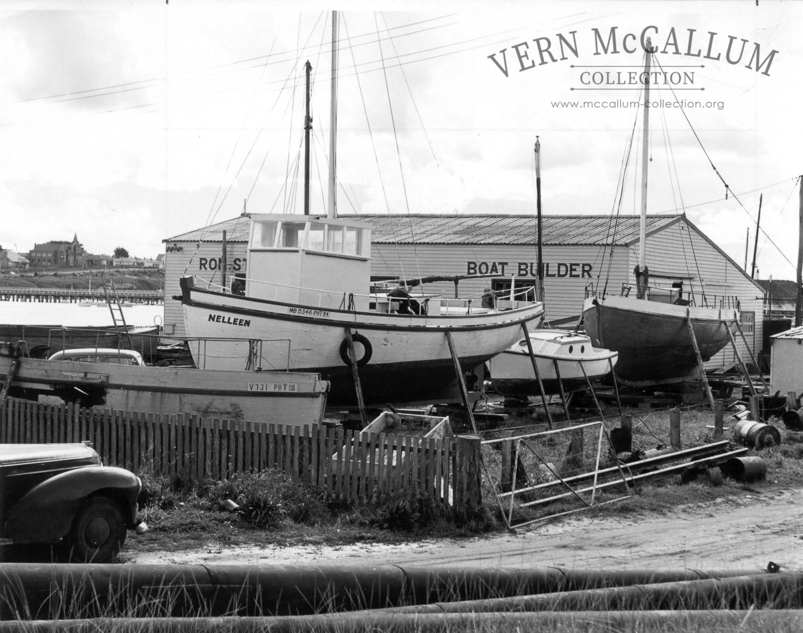 Ron Stewart Boat builders at Portland. He also built barges for the Portland Harbour Trust.