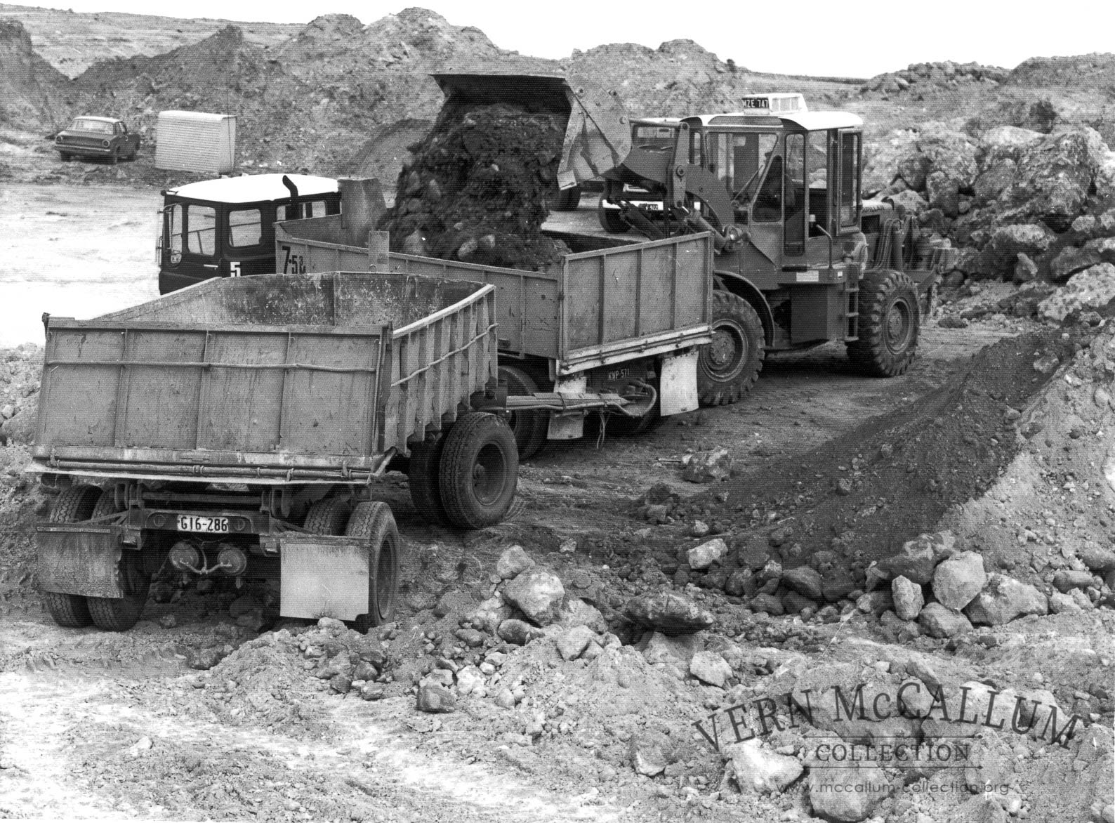 Loading truck at unknown quarry.
