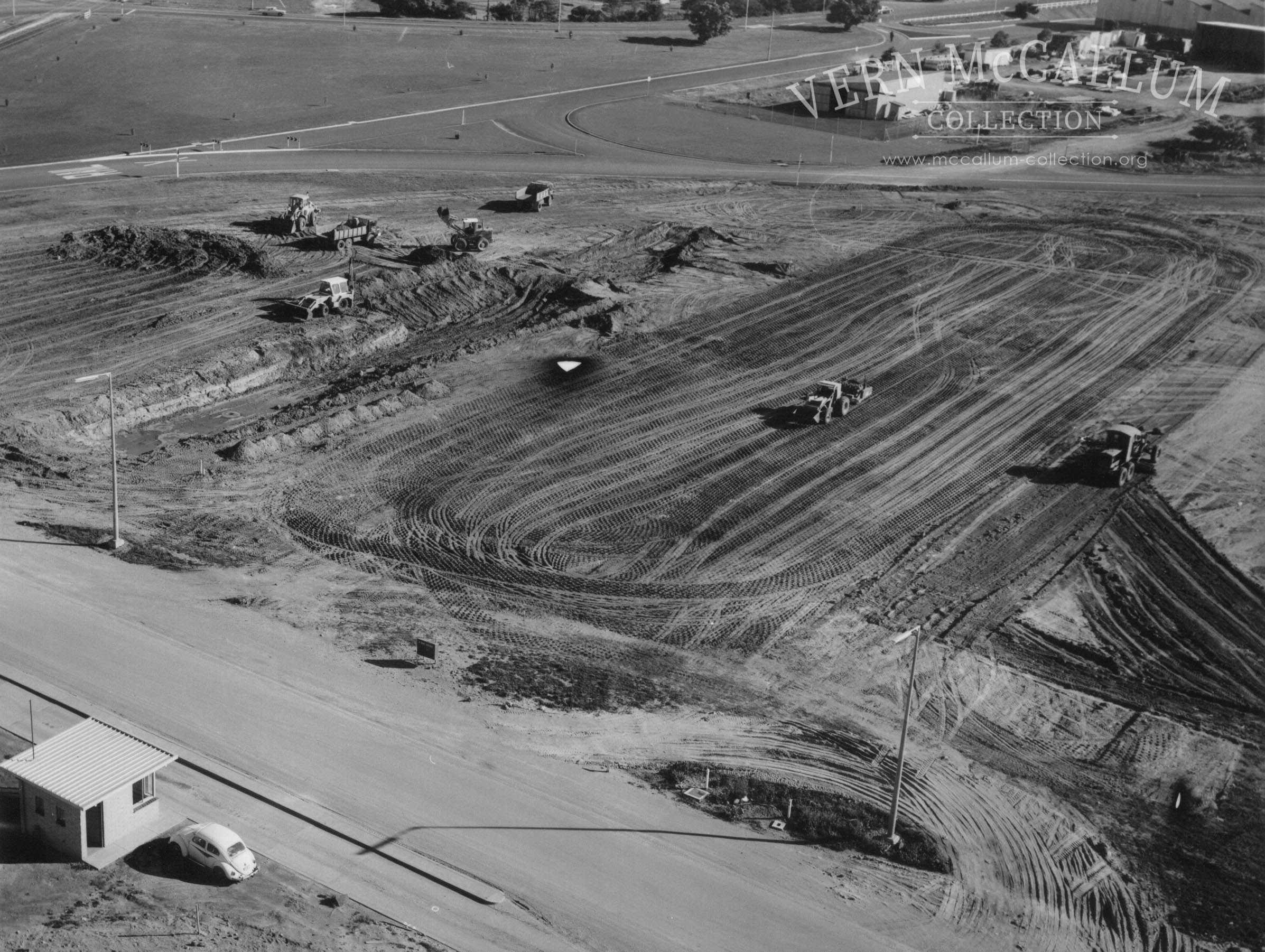 Construction of wheat shed area.