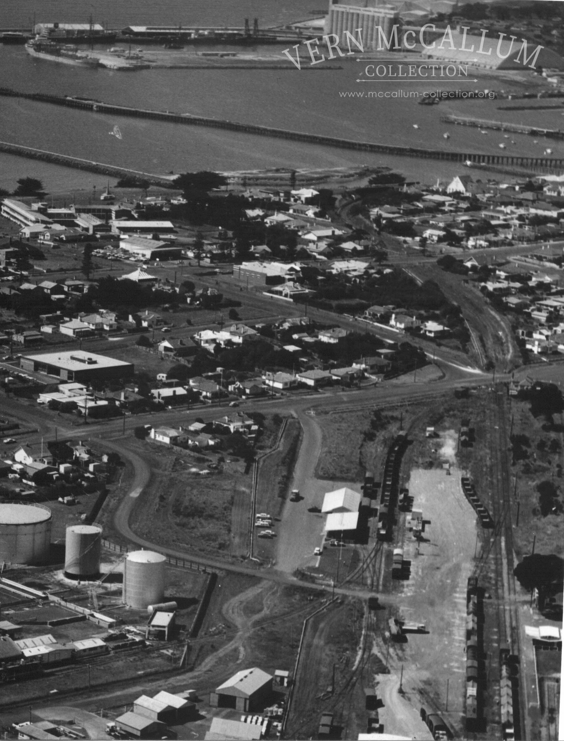 Aerial view North Portland Railway Station to Port.