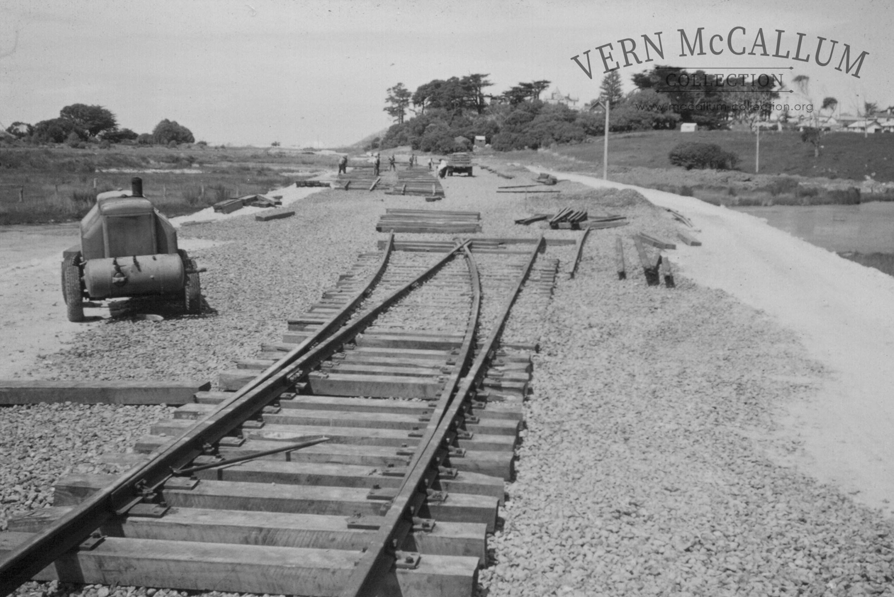 Laying railway line for the Harbour.