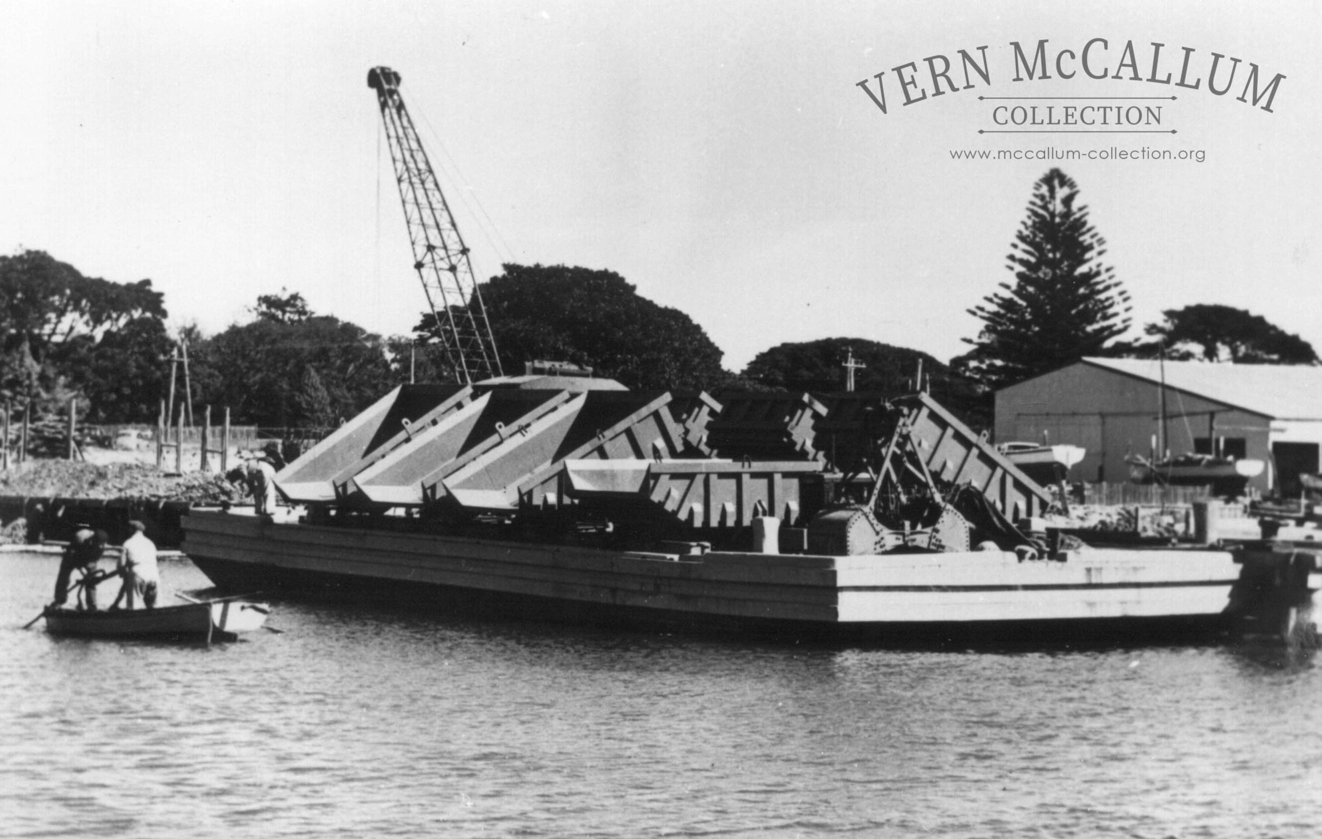 Tipping barge in for maintenence.