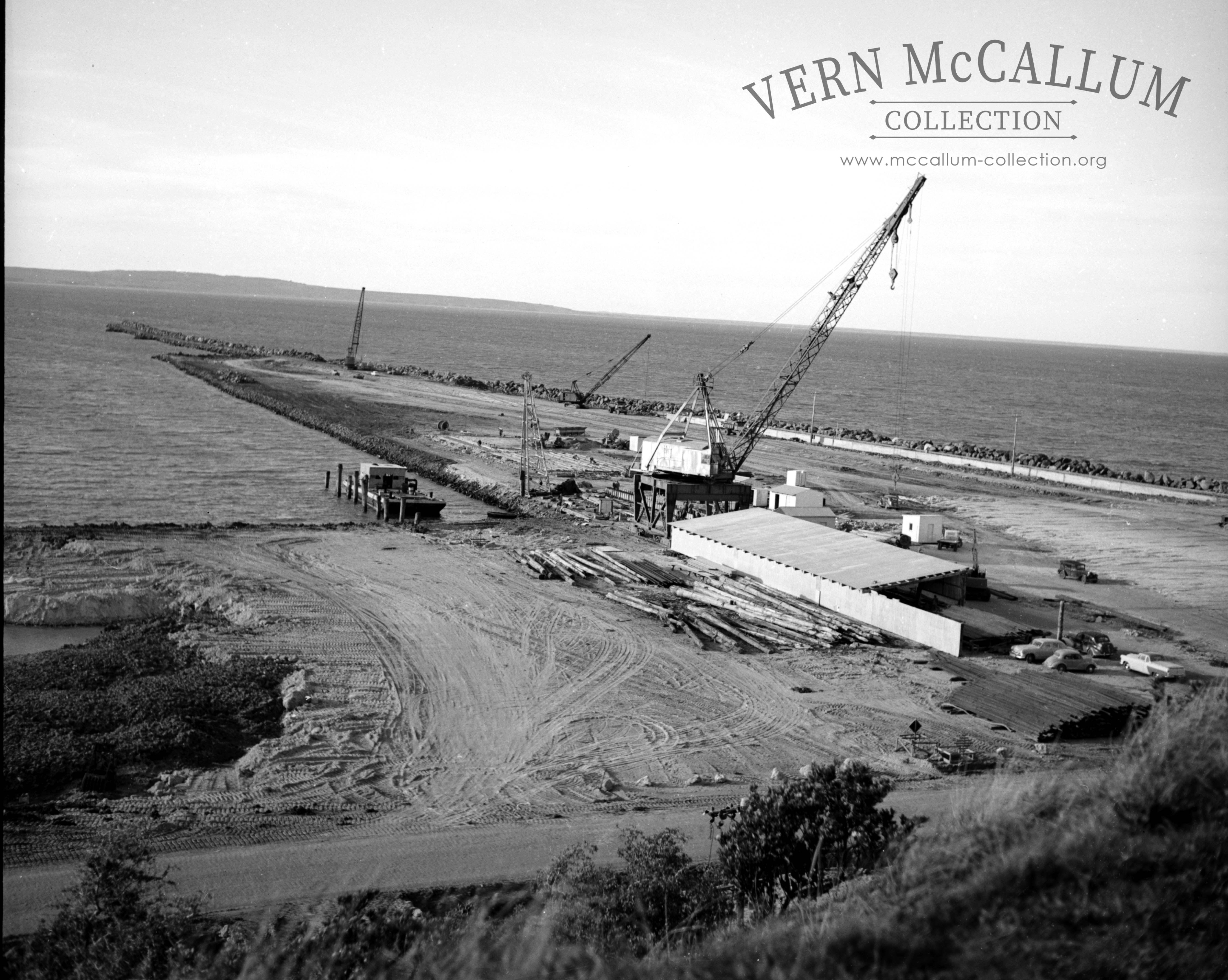Construction of the port in its early stages. Portland.