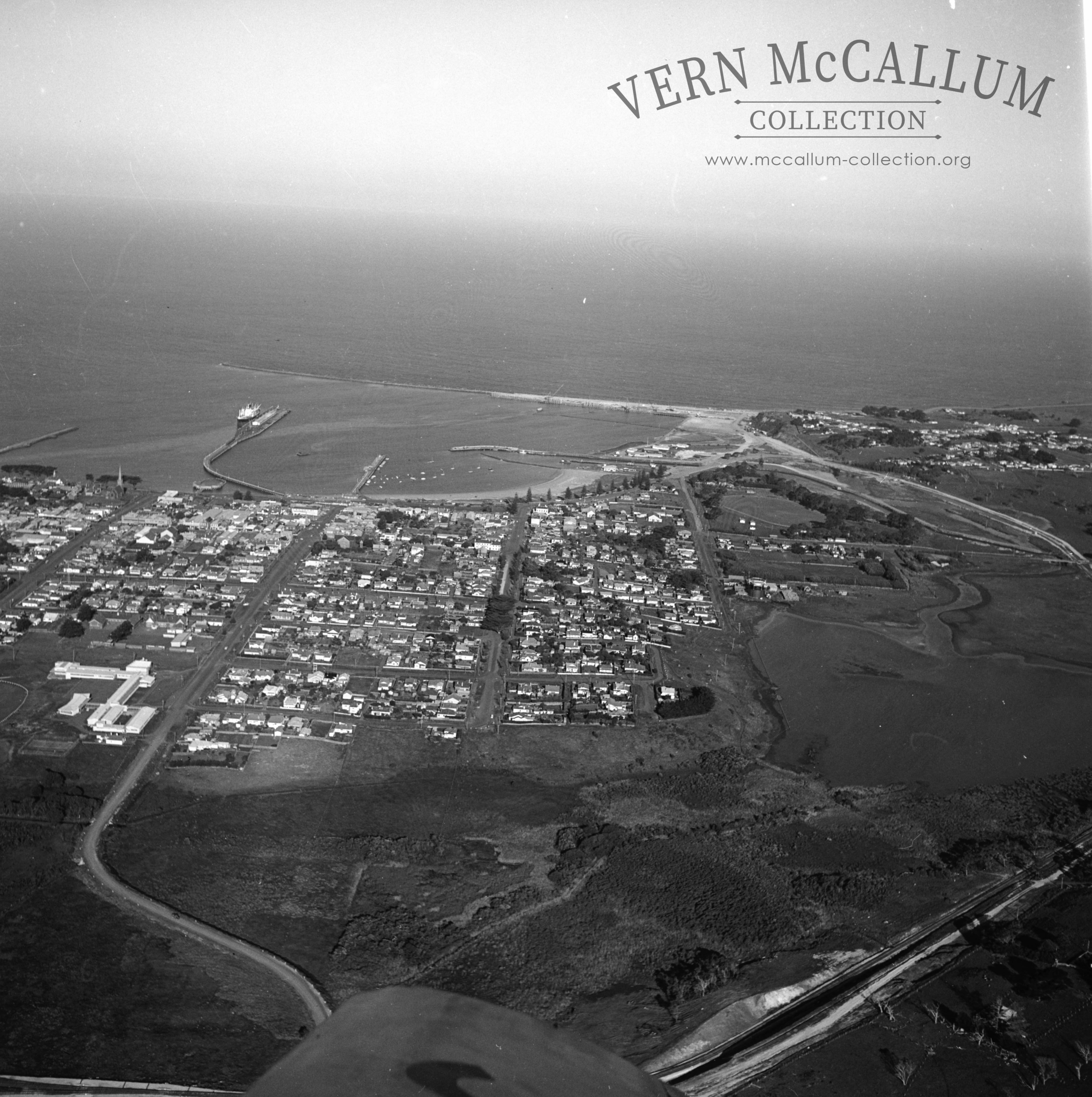 An aerial view of the port.