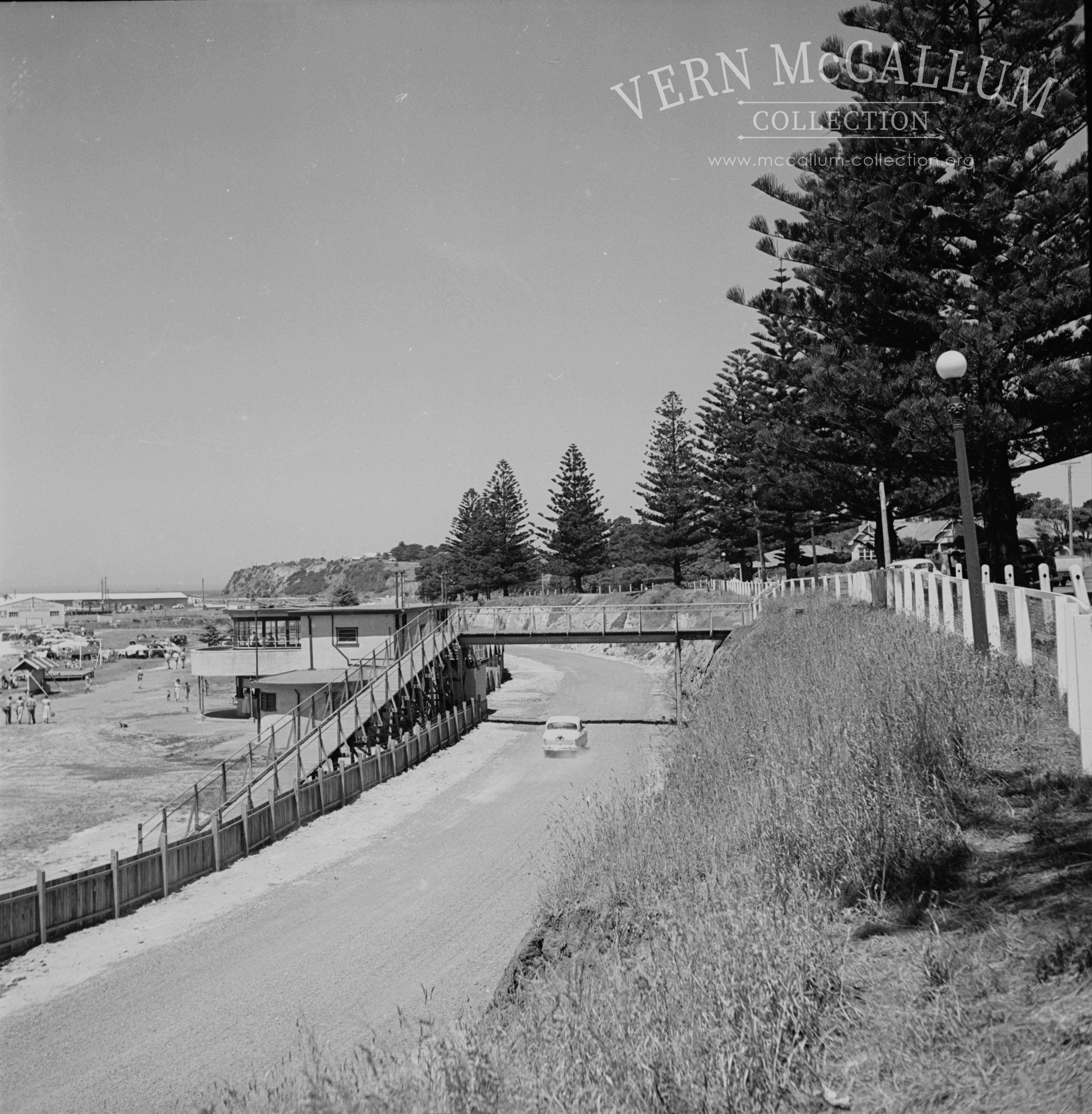 The Lee Breakwater road and the footbridge.