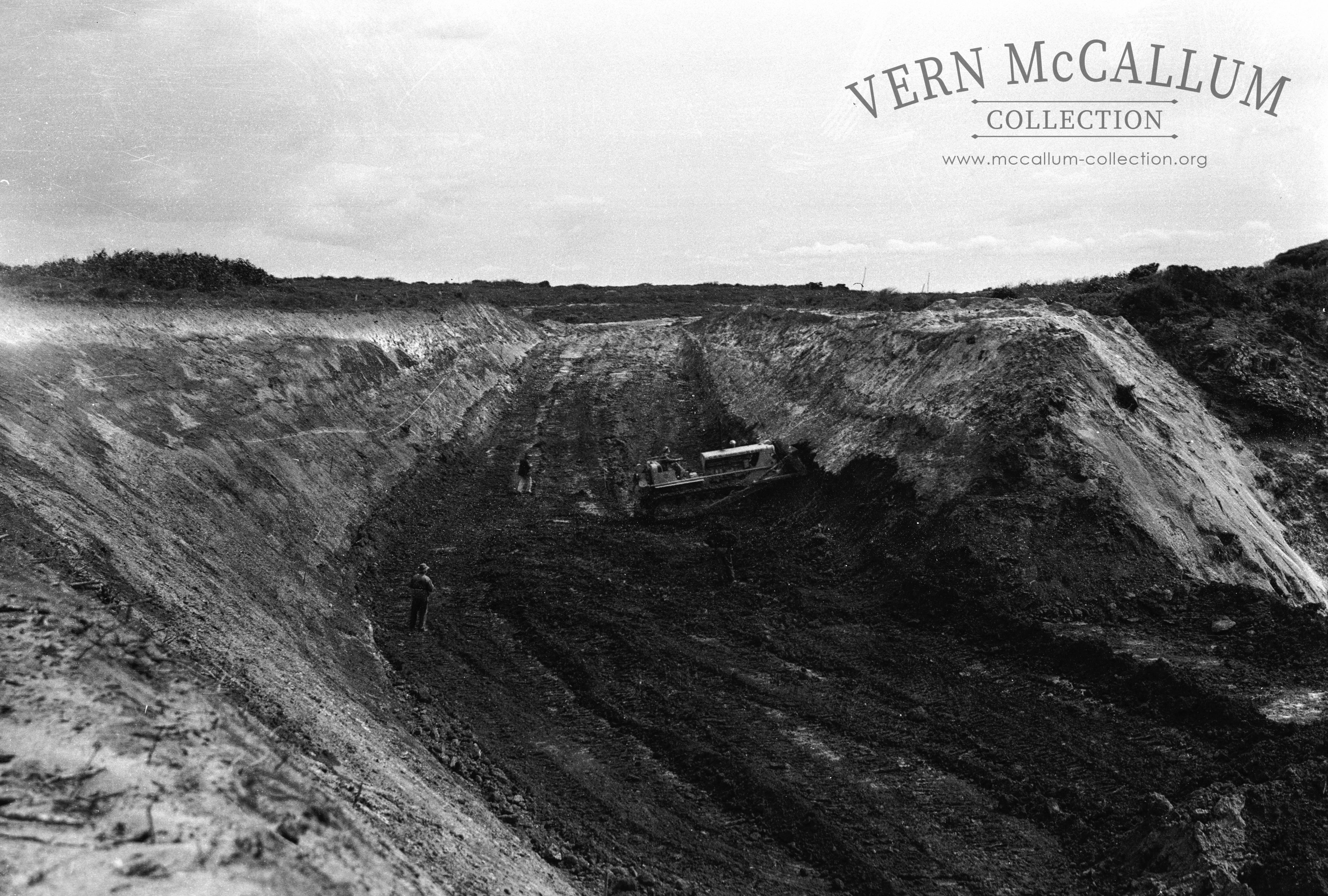 Working on the cutting before the Cape Grant quarry.It appears that the dozer has
 C R B on the bonnet
