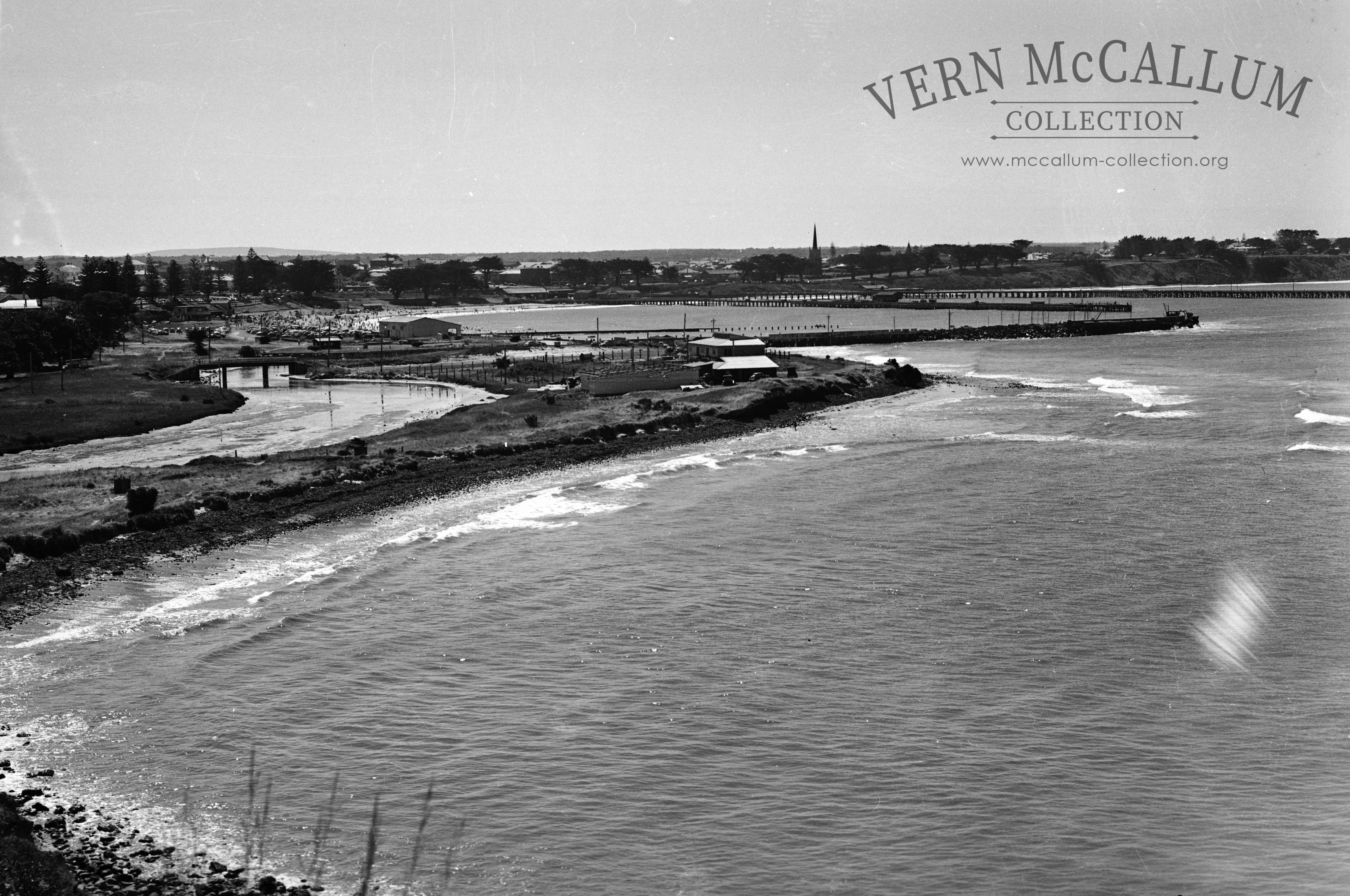 Bartons beach with Portland in the background.