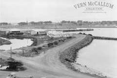 A view of the Portland Harbour Trust Offices, stores building and workshops mid 1950's.
