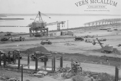Working on the new port area, Portland. In the early stages no 2 transit shed and slab making for berths.