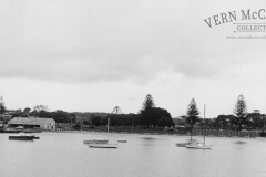 Henty beach with bathing boxes, Portland.