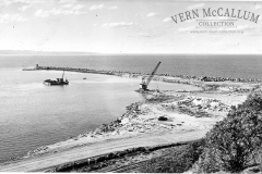 Main Break water construction building the main KS Anderson wharf.
photo courtesy of Geoff Blackman.