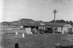 The Railway Pier
Temporary workshop at the railway pier 25/9/1952 view from bentinck st 
photo courtesy of Geoff Blackman