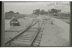 Laying the railway line at the port of Portland.Photo courtesy of Geoff Blackman.