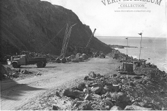 Building the port, carting rock for the K.S. Anderson wharf 2/3/1945.
Photo courtesy Geoff Blackman.
