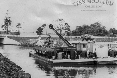 Building the port, the dredge working in the canal.
Photo courtesy Geoff Blackman.