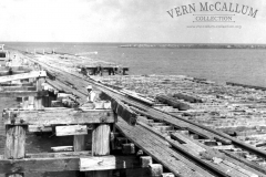 The old pier during demolishion,
building the port.
Photo courtesy Geoff Blackman.