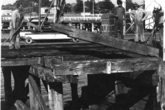 Demolishing the old pier.
Building the port.
Photo courtesy Geoff Blackman.
