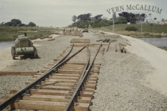 Taken during construction of the rail sorting yard looking east .with "Kingsly" in the background.