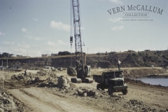 Unloading a large stone on the main breakwater using the Marrion crane.