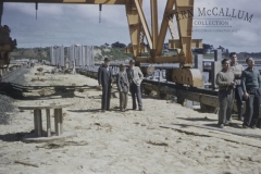Hornibrook engineers and the P H T chief engineer Pat Hughes forth from the right.