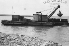 Priestman dredge & tipping barge. Gannett work boat.
