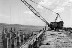 Placing the piles.using the Marrion crane.