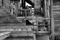 The crushing plant at Cape Grant as new
left to right .: ___________ .Pat Hughes ----------,K S Anderson ,Dick Chandler.