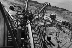 The conveyer belts and screens at the crusher.