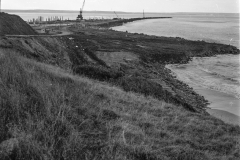 Construction of the main breakwater.