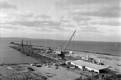 The K S Anderson during construction.driving the piles.