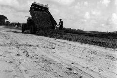 Spreading  rail ballast for the sorting siding.