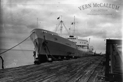 The "Janova"tied up at the ocean pier.