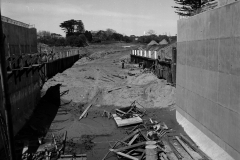 The canal bridge during construction.