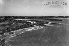 A view of Bartons Beach. with the town in the background.