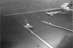 An aerial view of the port at Portland.